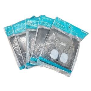 Style Selections Single Toggle/Duplex Wall Plate Stamped Round Black Lot of 5